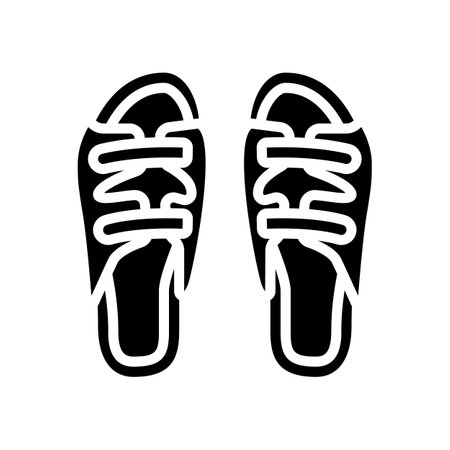 sandals slow living glyph icon vector illustrationのイラスト素材