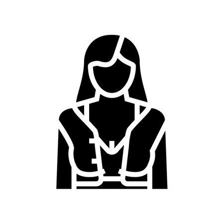 woman redneck glyph icon vector illustrationのイラスト素材