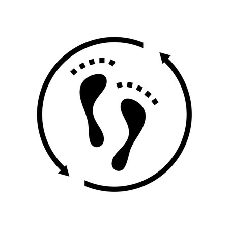 nature footprints green arrows sustainable fitness glyph icon vector illustrationのイラスト素材