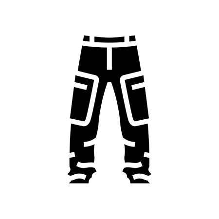 pants snowboard glyph icon vector illustrationのイラスト素材