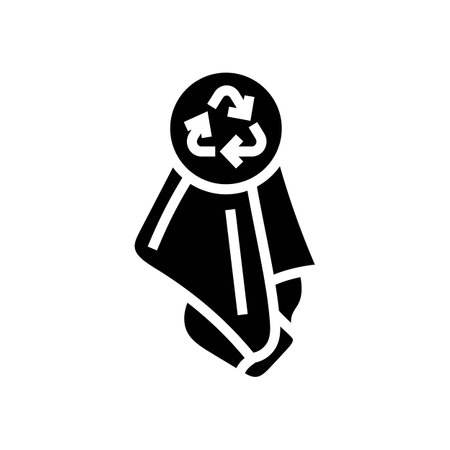 reusable sweat towel outdoor fitness glyph icon vector illustrationのイラスト素材