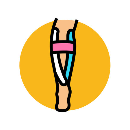 calf muscle kinesio tape color icon vector illustrationのイラスト素材