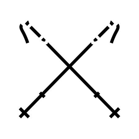 poles mountain skiing glyph icon vector illustrationのイラスト素材
