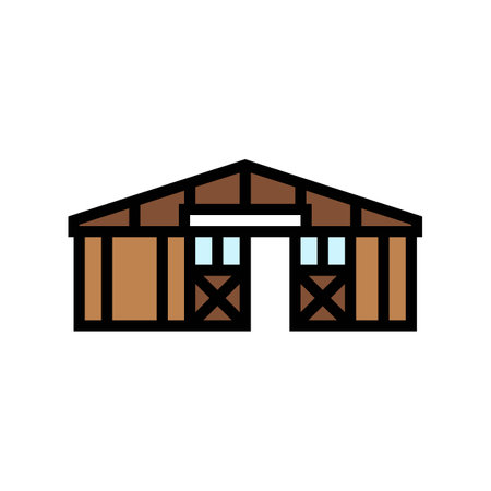horse stable pet home color icon vector illustrationのイラスト素材