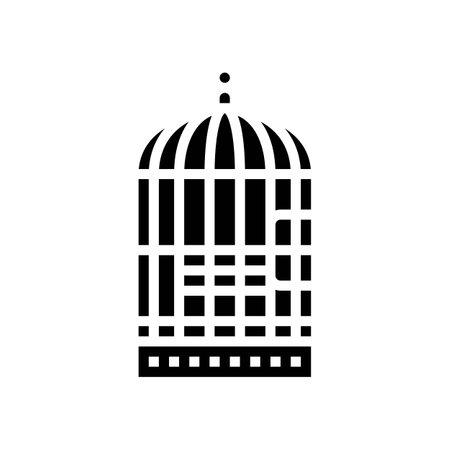 birdcage pet home glyph icon vector illustrationのイラスト素材