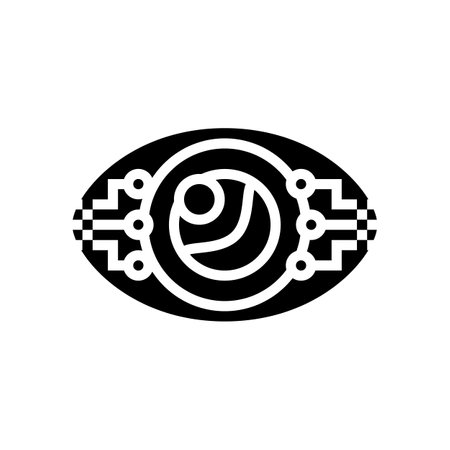 eye contact robot sensor social robotics glyph icon vector illustrationのイラスト素材