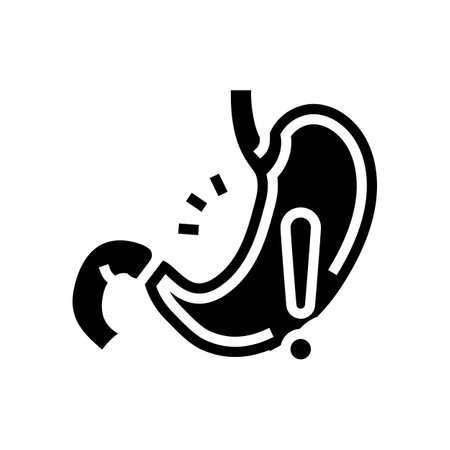 stomach pain cramping glyph icon vector illustrationのイラスト素材