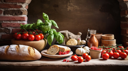 tomatoes red italian food backgroundの素材