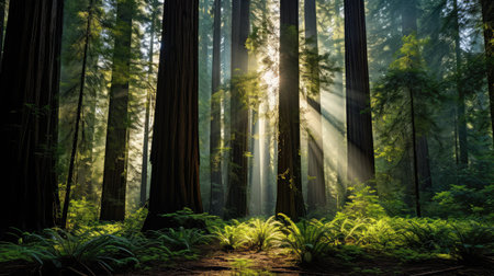 majestic red wood forestの素材