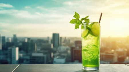 chic summer soda drink backgroundの写真素材