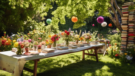 picnic book partyの写真素材