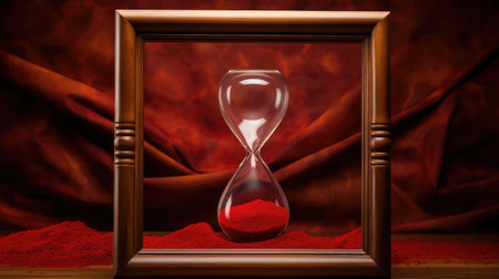 photograph hour glass redの写真素材