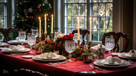 chandelier house at christmasの写真素材