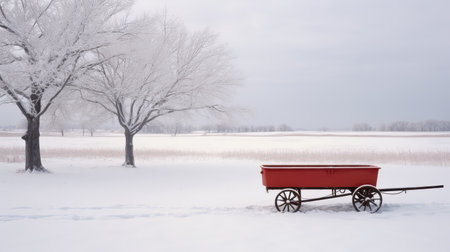 winter red wagonの素材