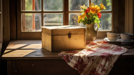 window box on tableの素材