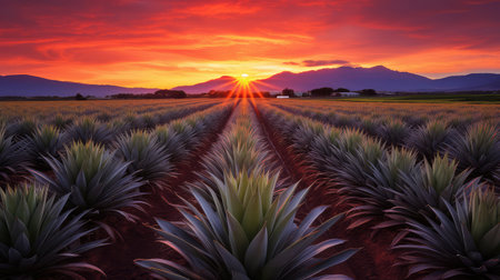 sunlandscape pineapple plantの素材