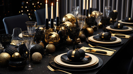 festive black gold glitterの素材