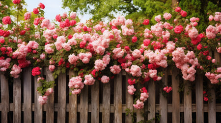 roses wood with flowersの素材