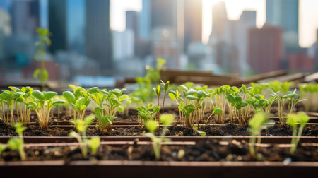 skyscrapers spring sproutの写真素材