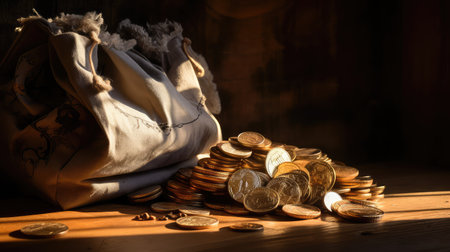 rustic bag of coinsの素材