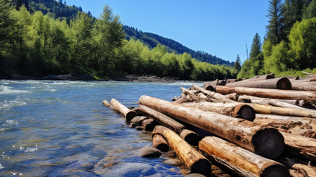 submerged wooden logの素材