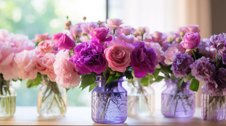 arrangement purple pinkの写真素材