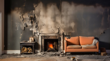 living fire damage wallの素材