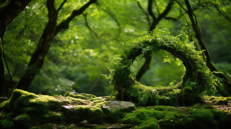 forest green laurel wreathの素材