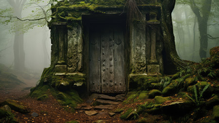 mystical open antique doorの素材