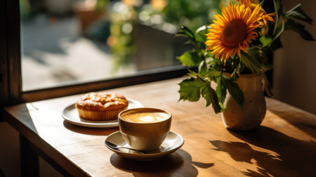 croissant coffee shop tableの素材