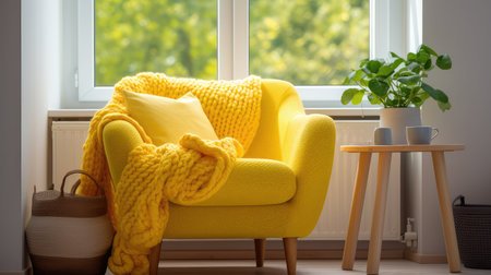 cozy yellow yarn ballの素材