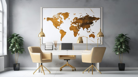 decor gold world mapの素材