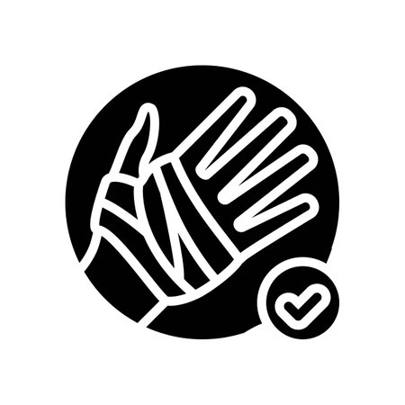 control bleeding gauze bandages glyph icon vector illustrationのイラスト素材
