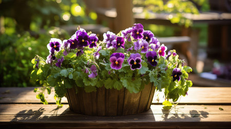 rustic purple pansiesの素材