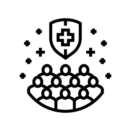 herd immunity immunization line icon vector illustrationのイラスト素材
