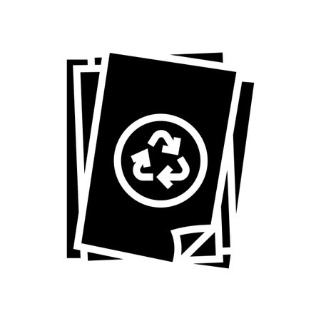 paper recycle eco conscious glyph icon vector illustrationのイラスト素材