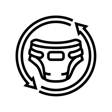 diaper change child care nurse line icon vector illustrationのイラスト素材