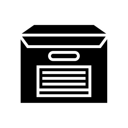 storage box cardboard packaging glyph icon vector illustrationのイラスト素材