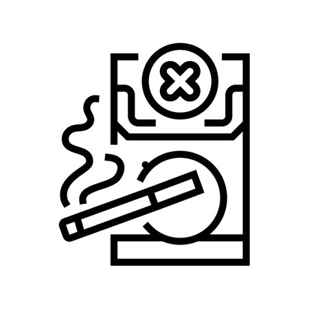 avoiding tobacco product oral care line icon vector illustrationのイラスト素材