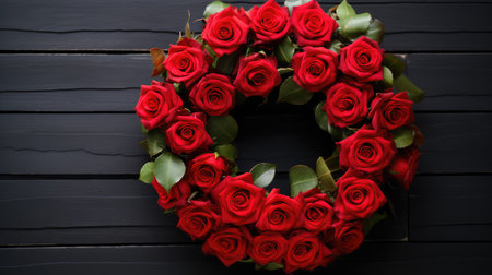 minimalist red rose wreathの素材