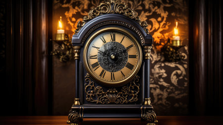 ornate black clockの素材