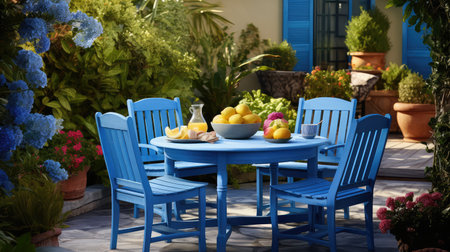 serenity blue wood tableの素材