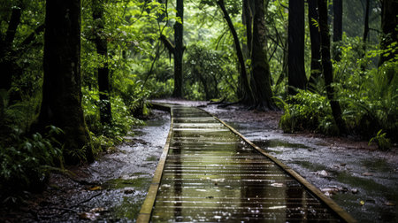 rain wet woodの素材