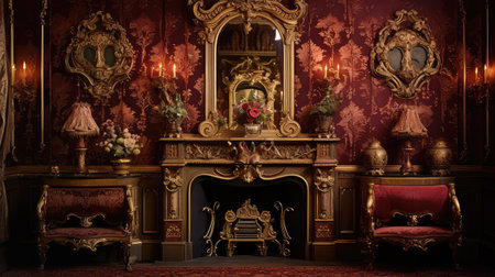 floral victorian wallの素材