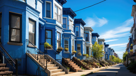 architecture blue housesの素材