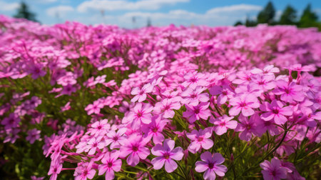 vibrant small pink flowersの素材