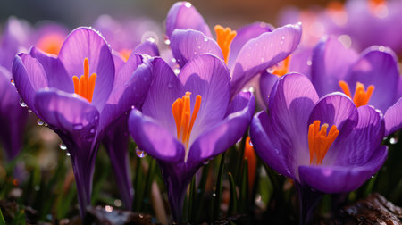 up spring purple flowersの素材