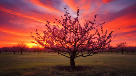 sunphotograph peach treeの素材