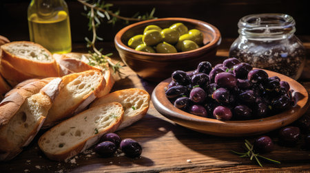 rustic dry black olivesの素材