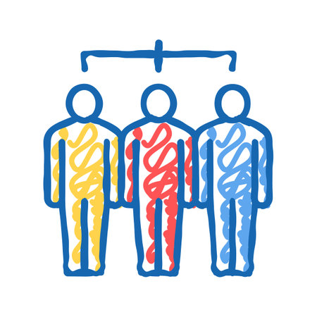 company team icon doodle illustrationのイラスト素材